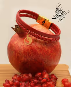 دستبند چرم با مدال انار