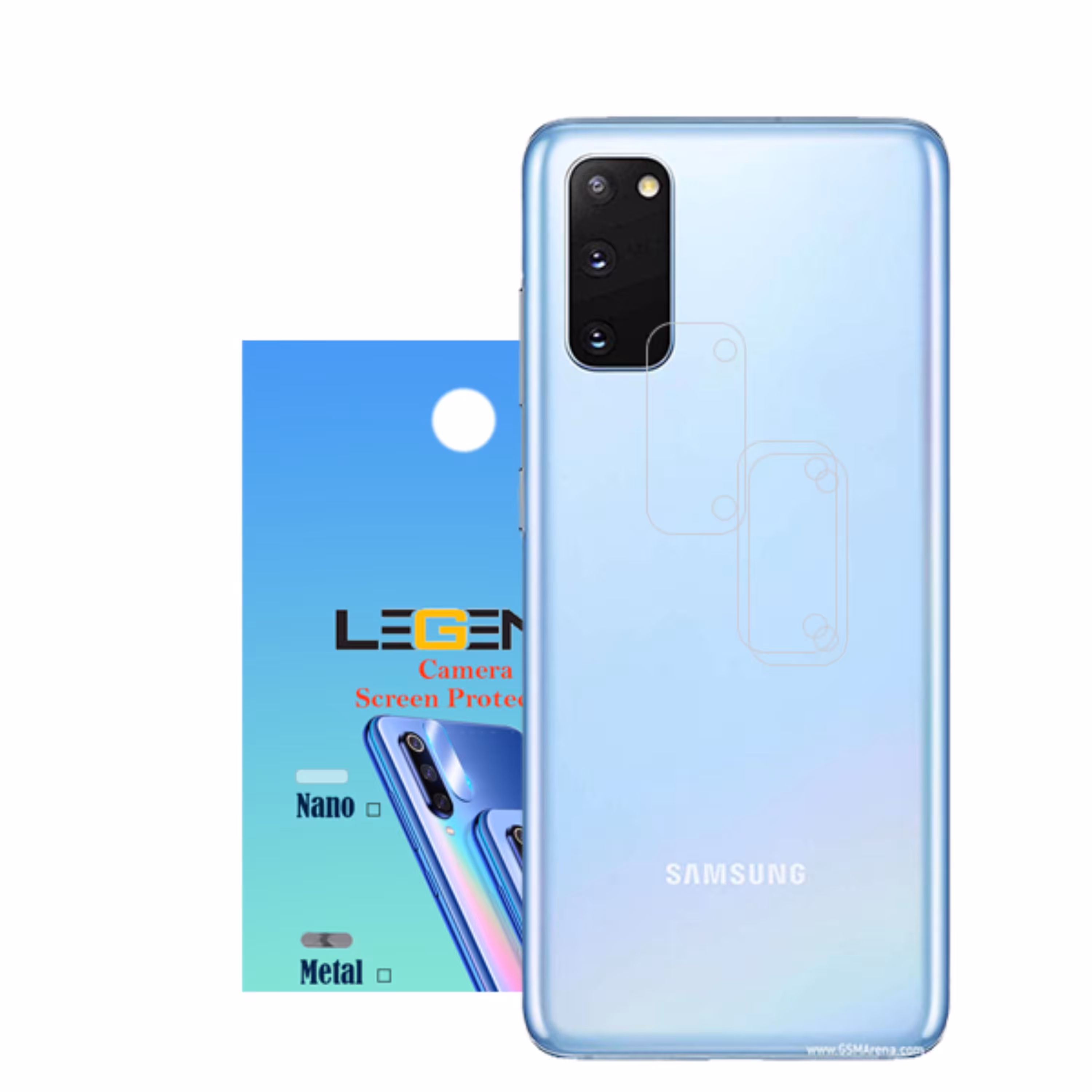 محافظ لنز دوربین لجند مدل نانو گلس مناسب موبایل سامسونگ Galaxy S20 بسته 3 عددی