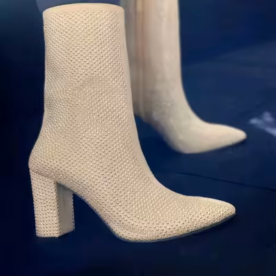 بوت نگینی پاشنه دار