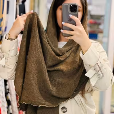 شال پاییزه شیک دور ملیله دوزی