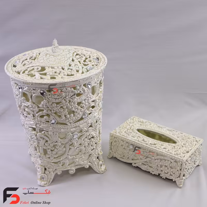سطل و جا دستمال کاغذی مدل کینگ