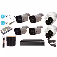 پک دوربین مداربسته 8 عددی دید در شب رنگی 18 ماه گارانتی پرشین