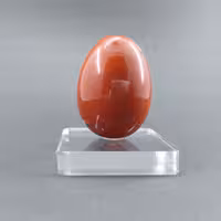 تندیس سنگ جاسپر( Red Jasper ) سرخ طبیعی  تراش تخم مرغی با پایه
