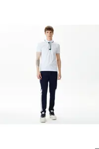 شلوار گرمکن آبی مردانه لباس های رنگ و باریک شش Lacoste