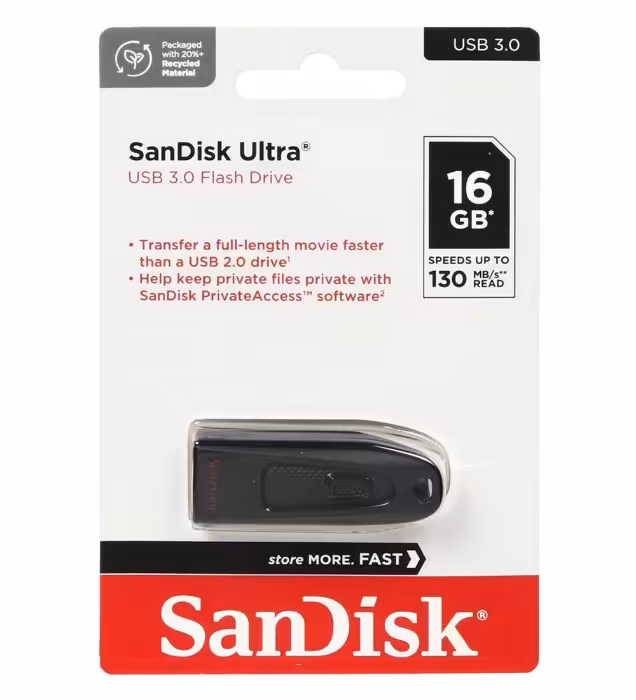 فلش مموری سن دیسک مدل Ultra USB 3.0 ظرفیت 16 گیگابایت