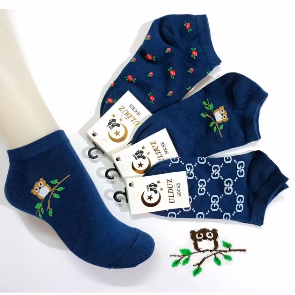 جوراب مچی میکس 3 طرح سرمه ای