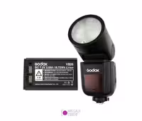 فلاش اکسترنال گودکس مدل Godox V1 C برای کانن به همراه باتری اضافه