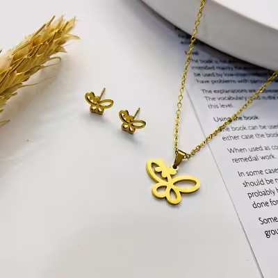 نیم ست استیل طرح پروانه