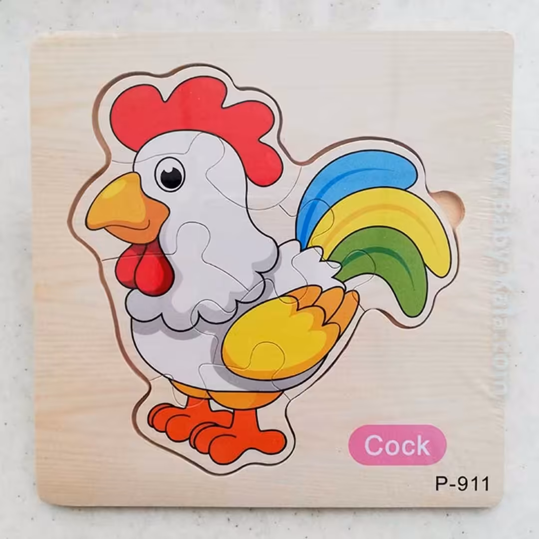 پازل جانمایی چوبی کوچک طرح خروس