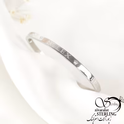 دستبند استیل نقره ایی کد 7487