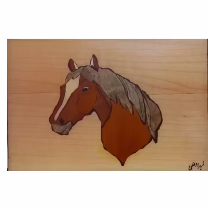 تابلوی معرق طرح اسب ابعاد 16×23/5