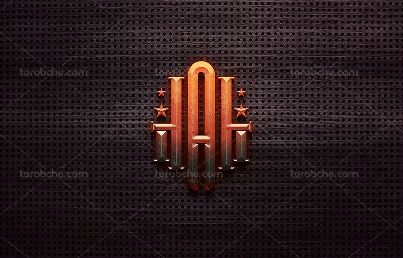 موکاپ PSD لوگو 3 بعدی لایه باز | گرافیک با طعم تربچه