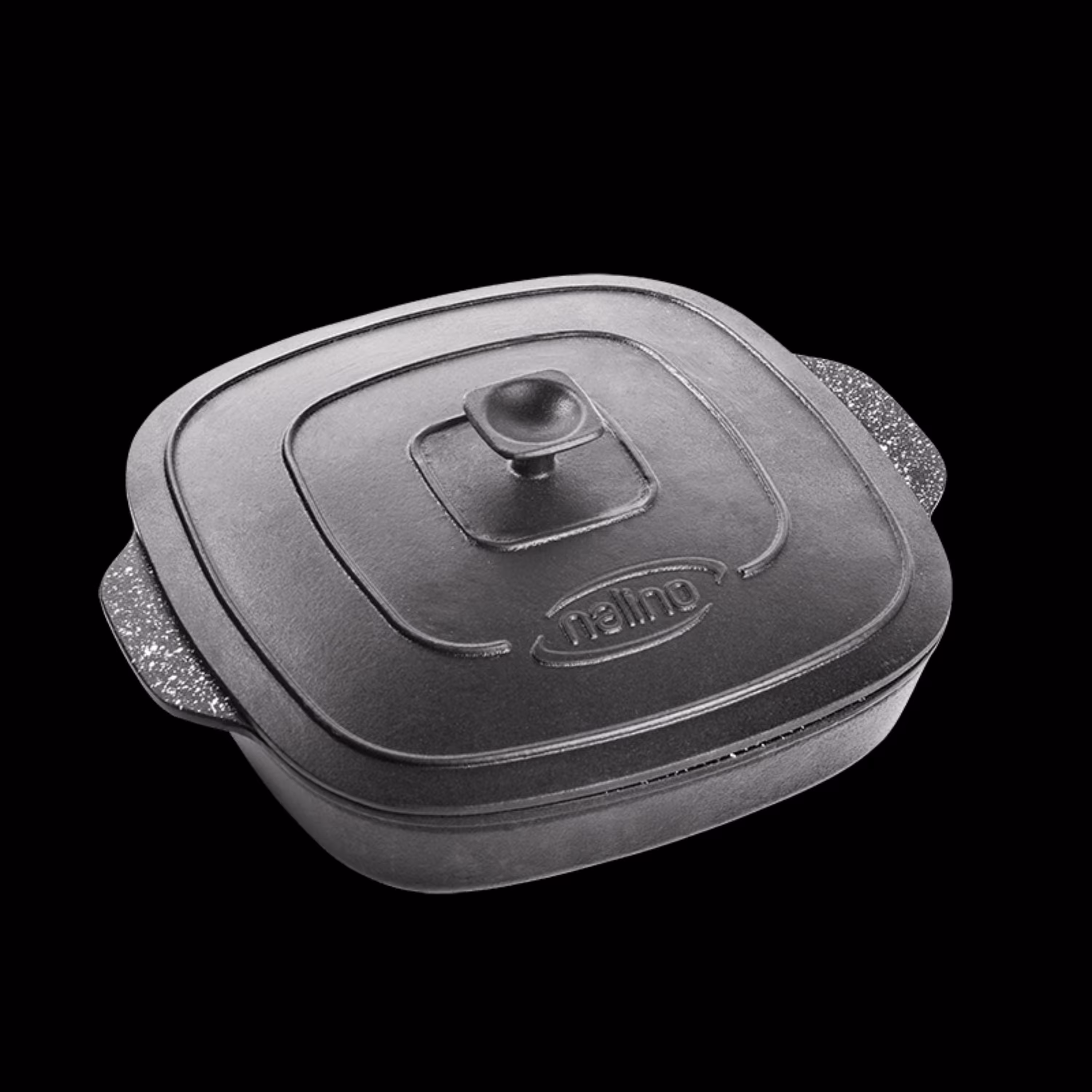 تابه چدنی مرغ خوری دو دسته با درب چدنی مدل آدرینا نالینو