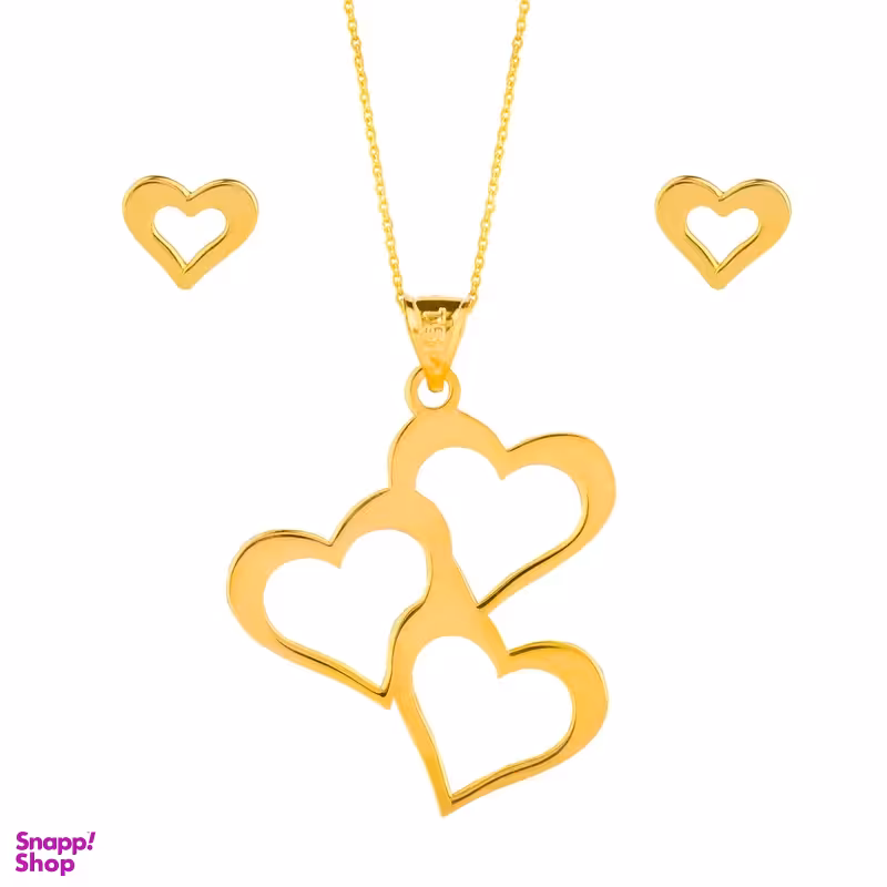 نیم ست طلای 18 عیار سیم و گوهر مدل GLE181