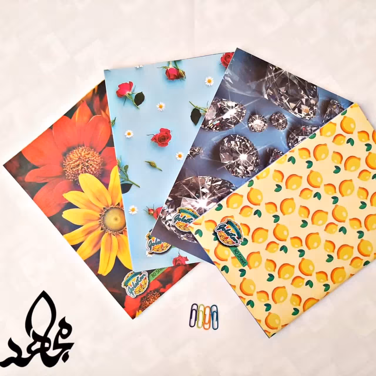 دفتر 80 برگ منگنه ای کیفیت خوب در 4 طرح