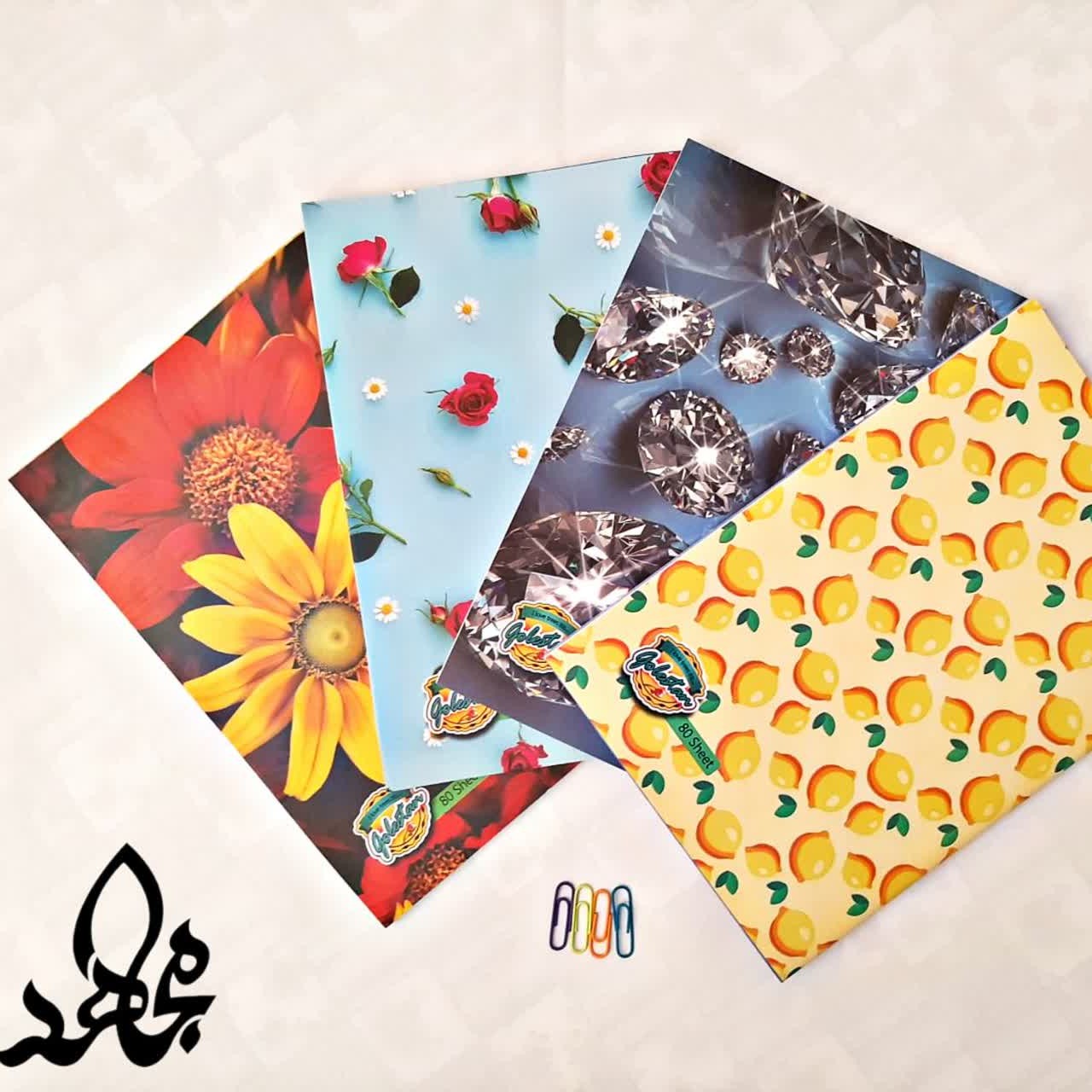 دفتر 80 برگ منگنه ای کیفیت خوب در 4 طرح