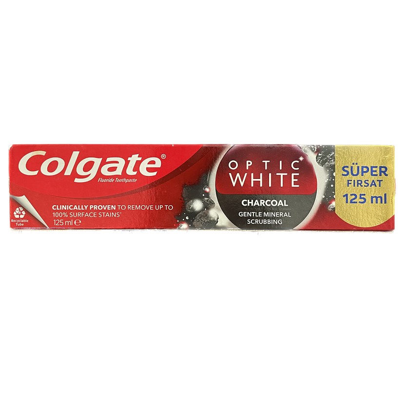 خمیر دندان کلگیت مدل Optic White Charcoal حجم 125 میلی