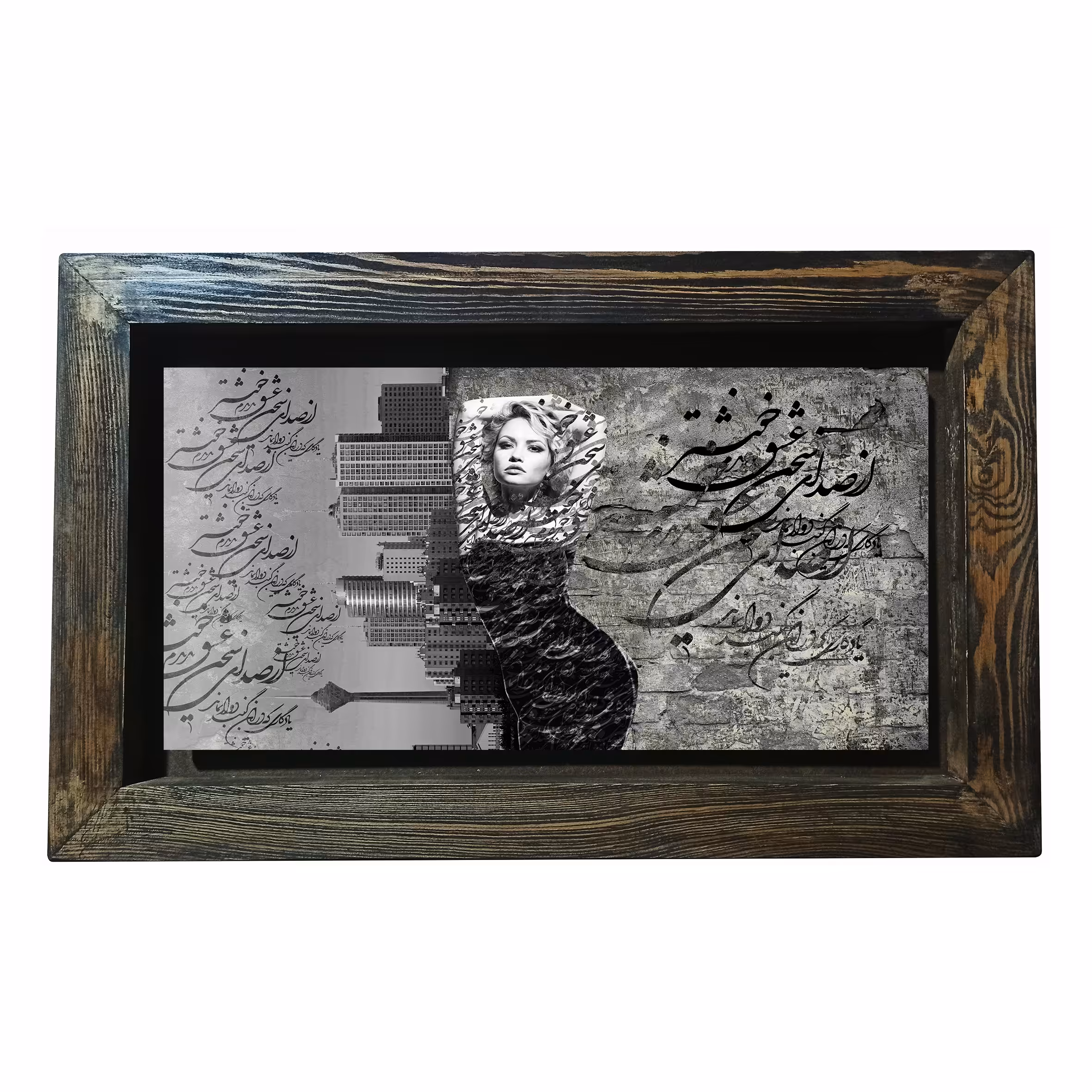 تابلو کاشی خط نستعلیق از صدای سخن عشق ندیدم خوشتر 32در52