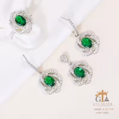 نیم ست نقره طرح ایتالیایی ظریف عیار 925 کد 16082