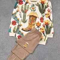 ست بلوز شلوار کاکتوس پنبه