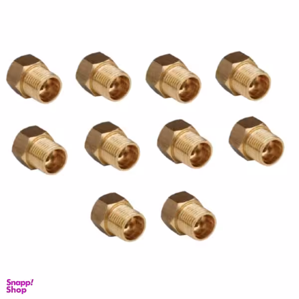 اتصال روپیچ توپیچ مدل پایه بلند برنجی سایز 1/2 مجموعه 10 عددی