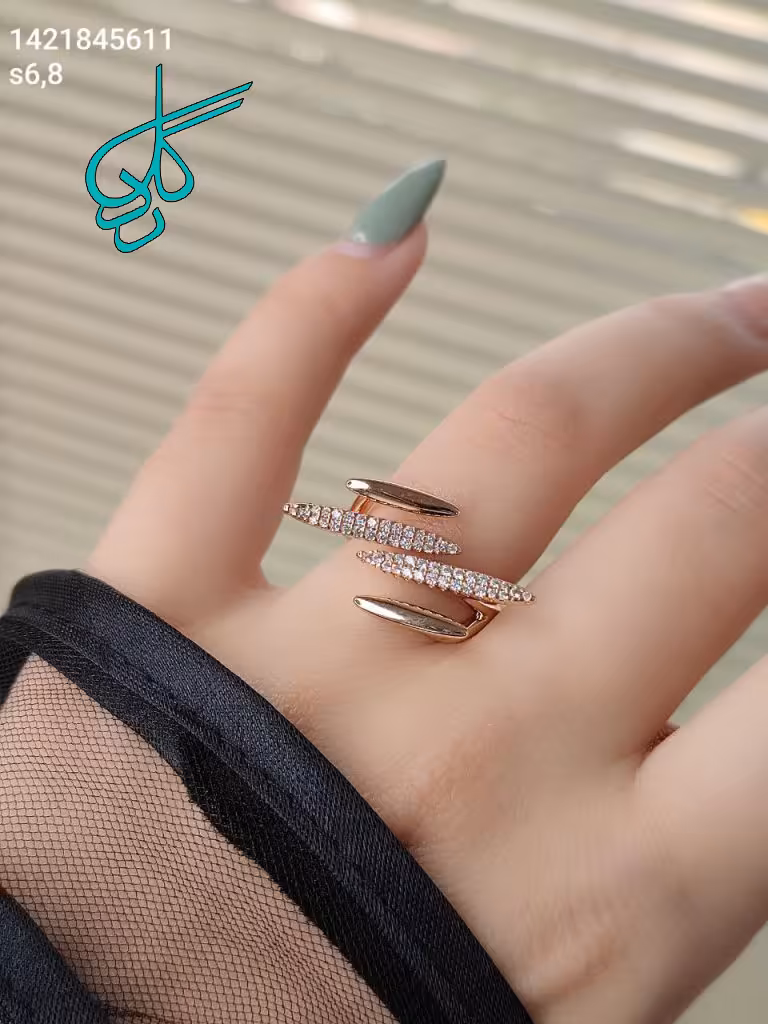 خرید انگشتر زنانه نگین دار طلایی طرح جدید مارک ژوپینگ رنگ ثابت ضد حساسیت آبکاری شده کیفیت عالی کد 2016236 - ردگل