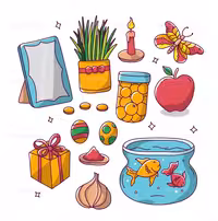 وکتور المان سفره هفت سین نوروزی | گرافیک با طعم تربچه