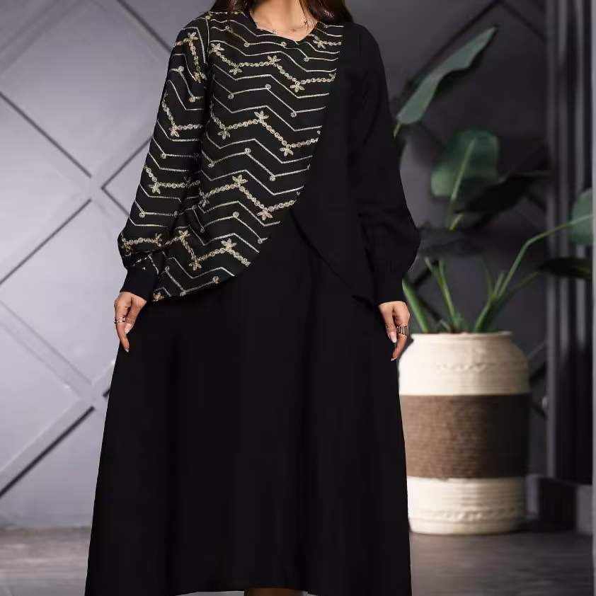 دوتیکه جنس کرسپو و فانتینی خامه دوزی
رنگ بندی :  کرم,  مشکی