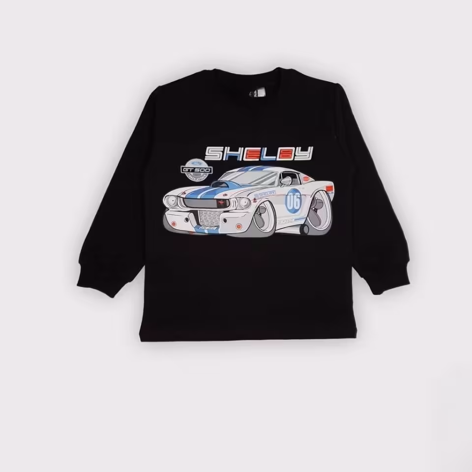 بلوز تک پسرانه طرح ماشین 