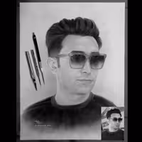  طراحی  چهره به سفارش مشتری گرامی ،ابعاد 30در40سانتی متر 