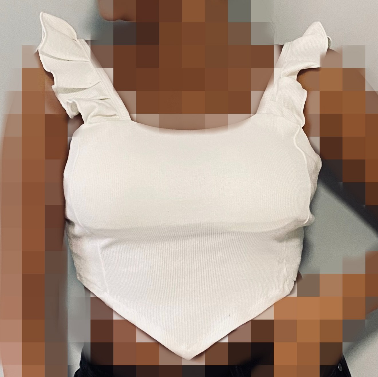 کراپ سفید کبریتی نخ پنبه فری سایز (34 تا 44)