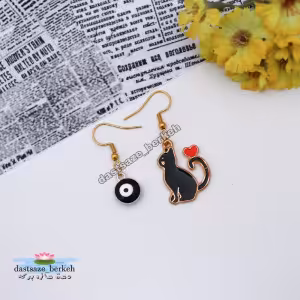 گوشواره طرح گربه و چشم نظر