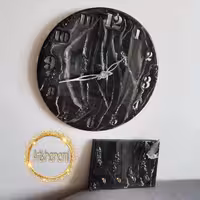 ساعت و جاکلیدی ست مشکی 