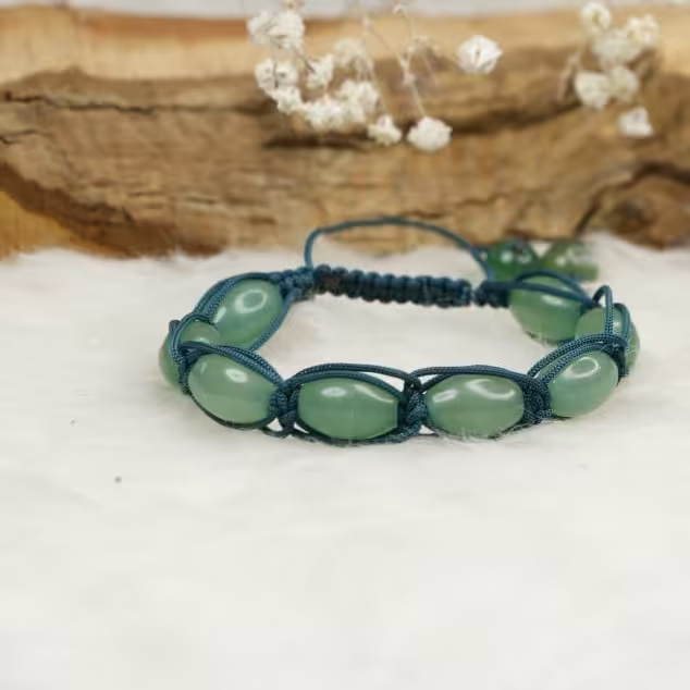 دستبند آونتورین سبز تراش هلی