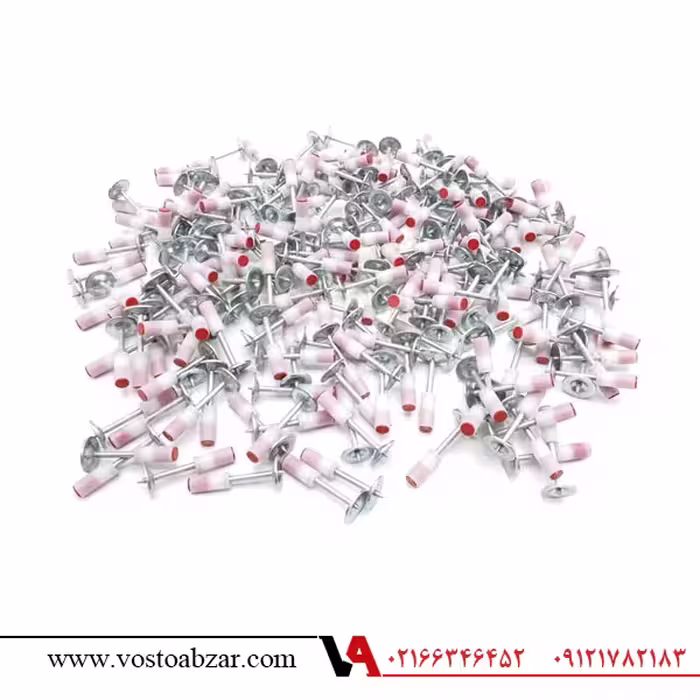 میخ چاشنی میخکوب دستی 3 سانتی واشر گرد 100 عددی