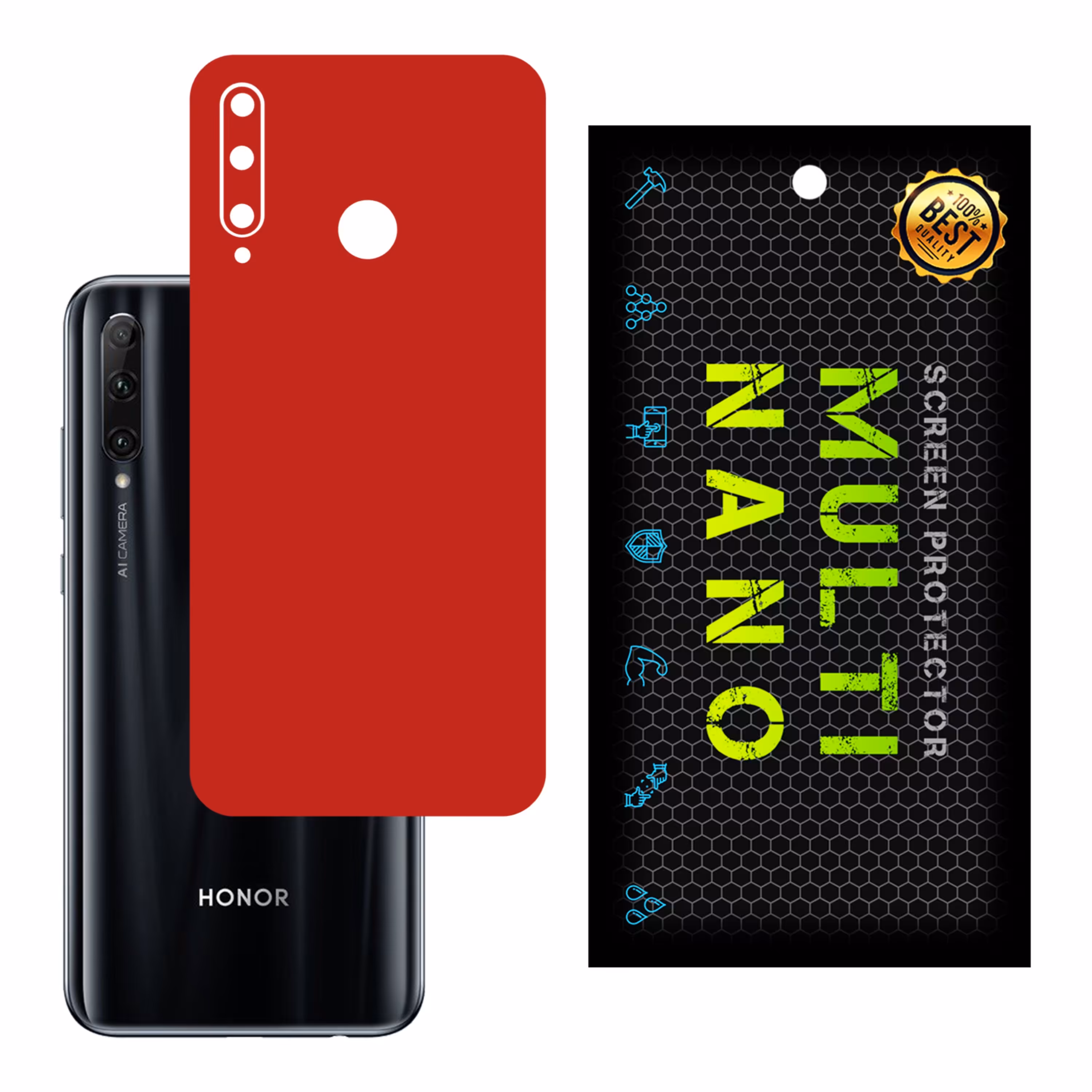 برچسب پوششی MultiNano مدل X-F1M-Red برای پشت موبایل هواوی Honor 20 Lite