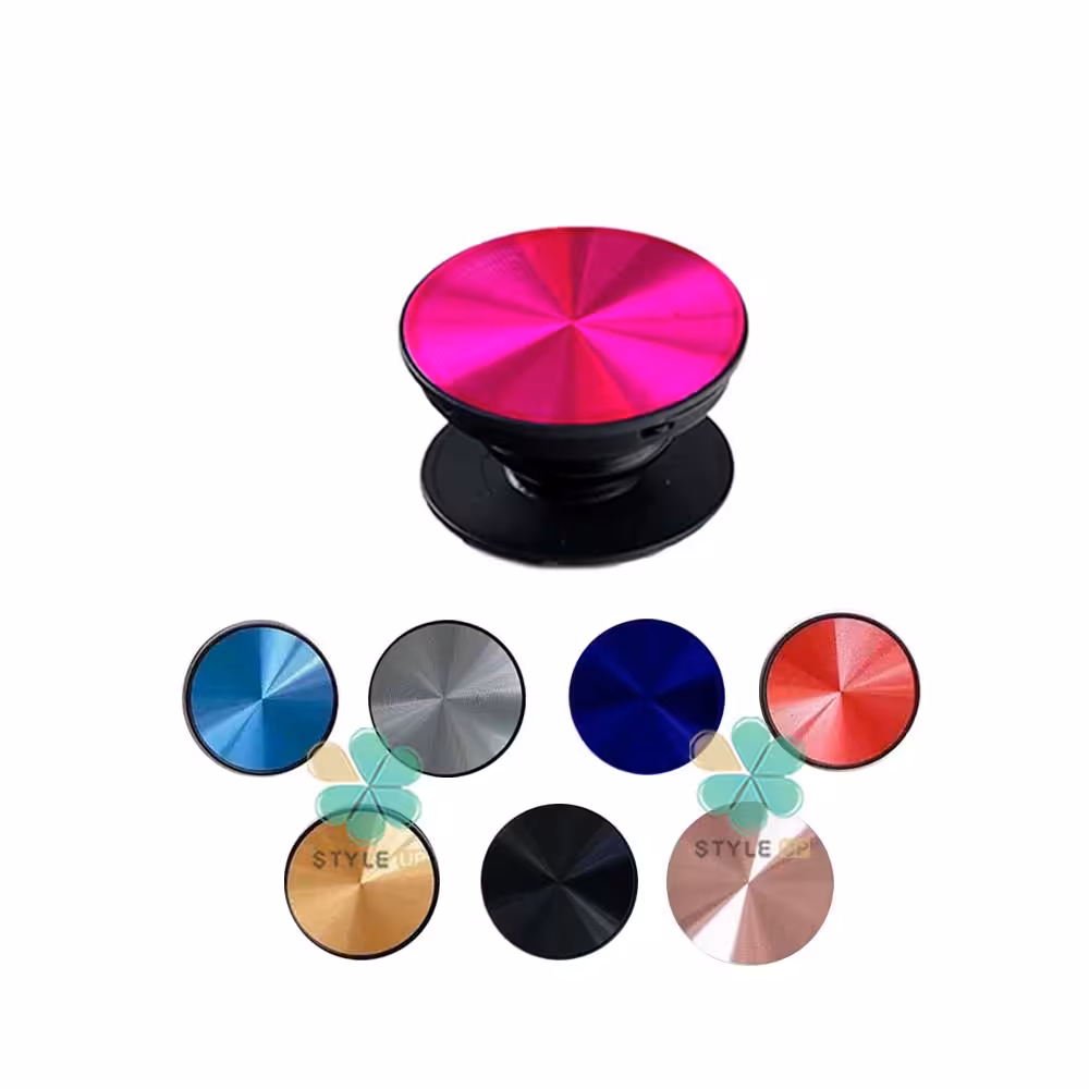 پایه نگهدارنده و پاپ سوکت گوشی موبایل مدل Shiny Metal