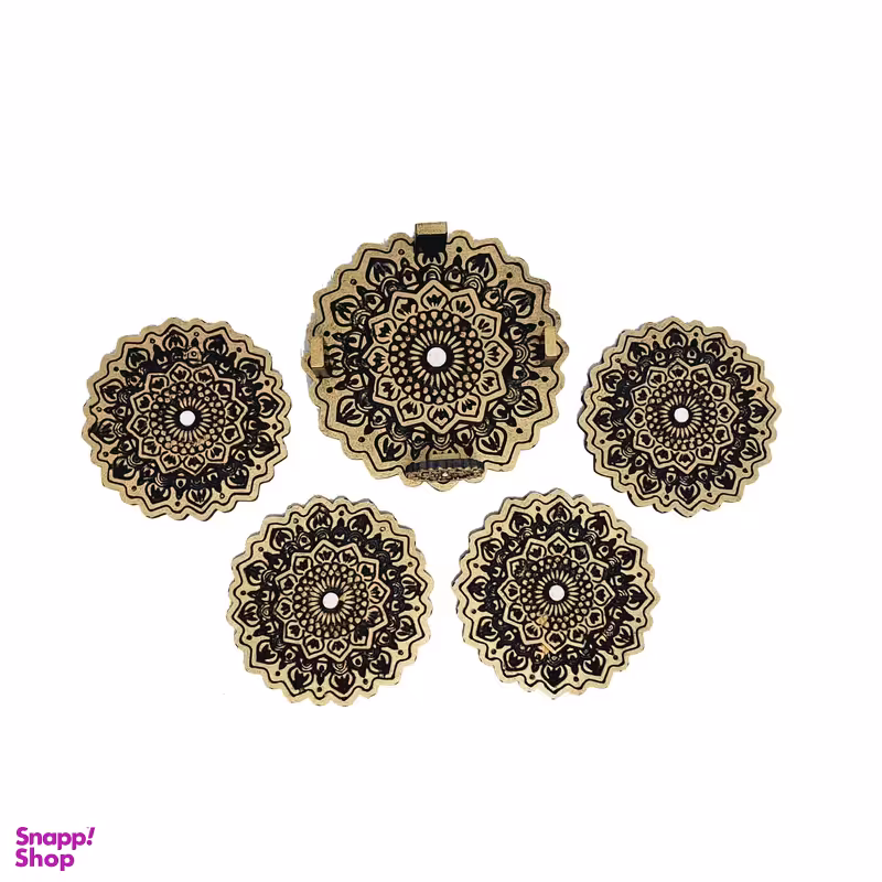 زیر لیوانی مدل شمسه مجموعه 5 عددی