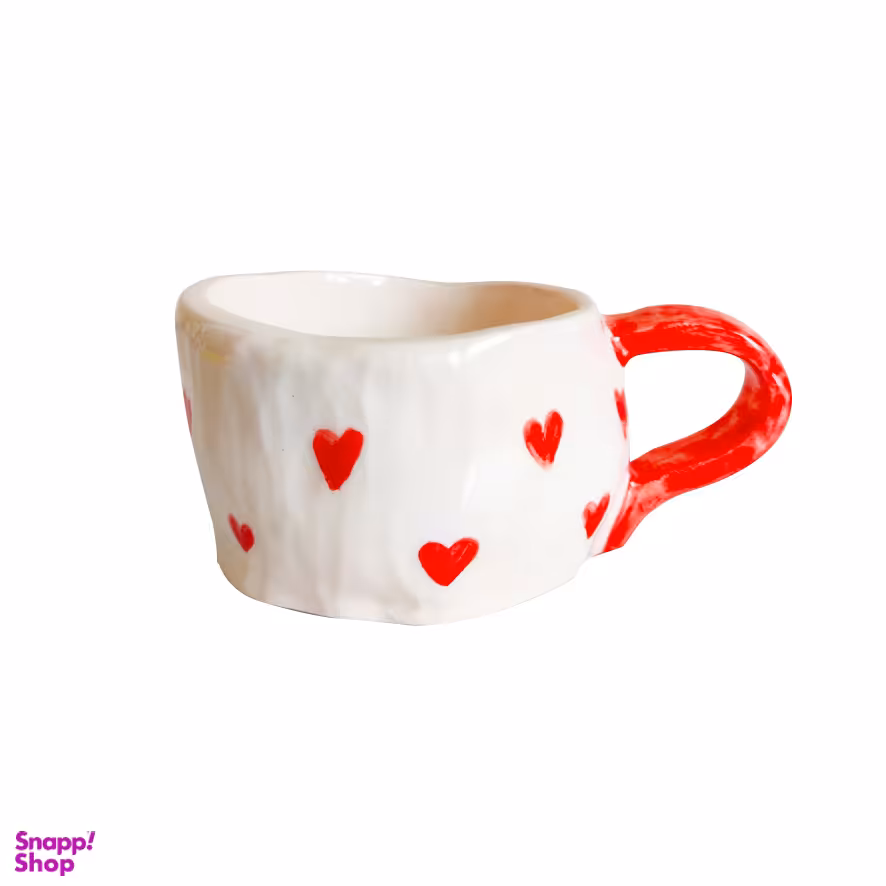 فنجان دست ساز سرامیکی مدل قلبی