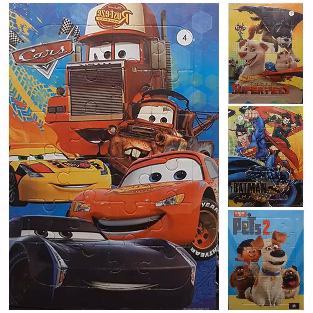 خرید پازل 24 تکه مقوایی پشت وایت برد طرح پسرانه