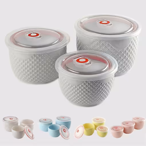 ظروف فریزری کاسه سه پارچه سرامیکی بزرگ یونیک UN-2800