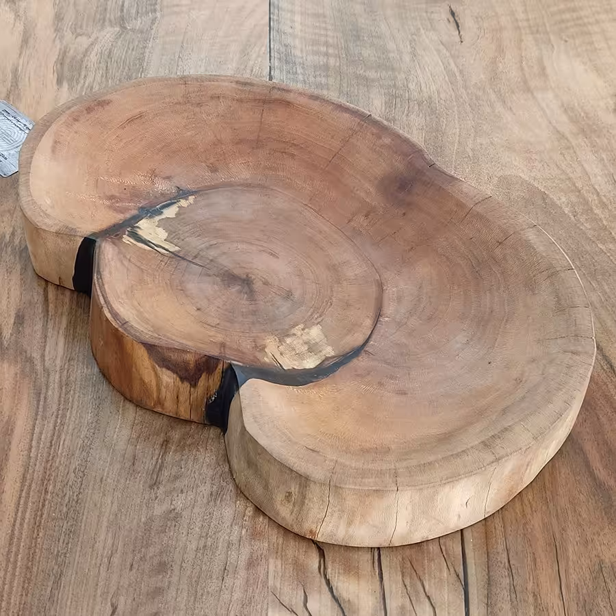 ظرف پذیرایی و اردوخوری روستیک از چوب چنار و رزین کد 020417