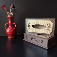 جعبه دستمال کاغذی وینگه با روی میناکاری