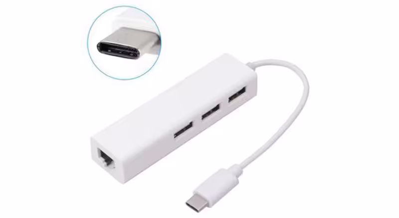 هاب USB-C به USB2.0/Ethernetسه پورت مدل YS-LAN26