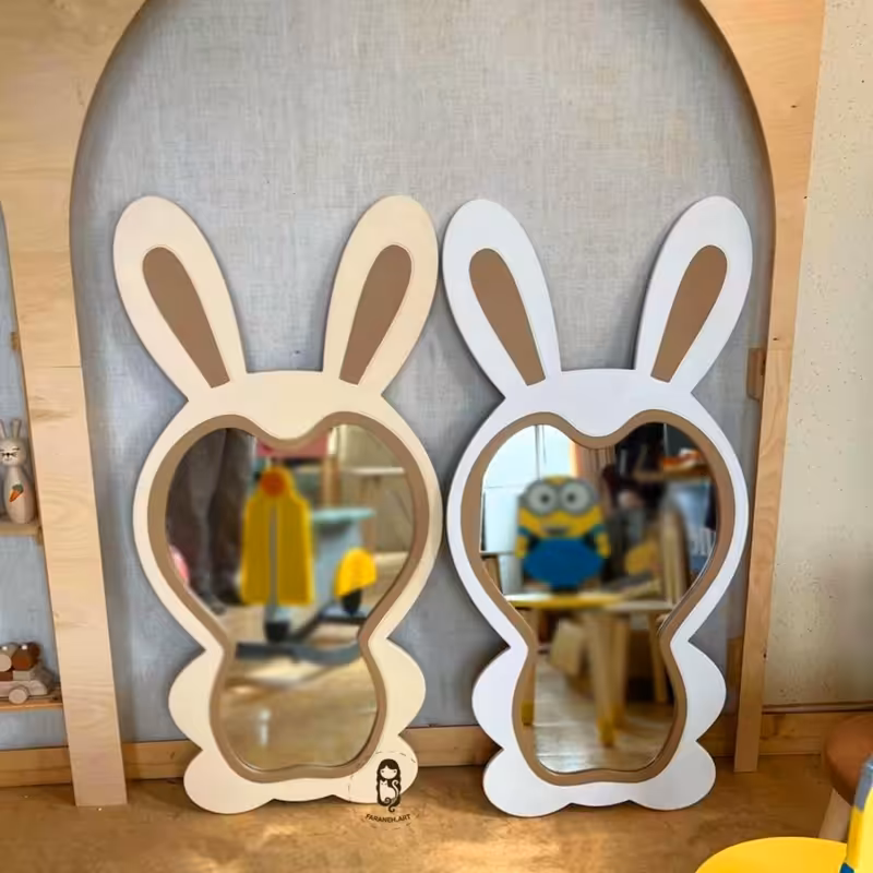 آینه قدی چوبی کودک طرح خرگوشی گالری فرانه