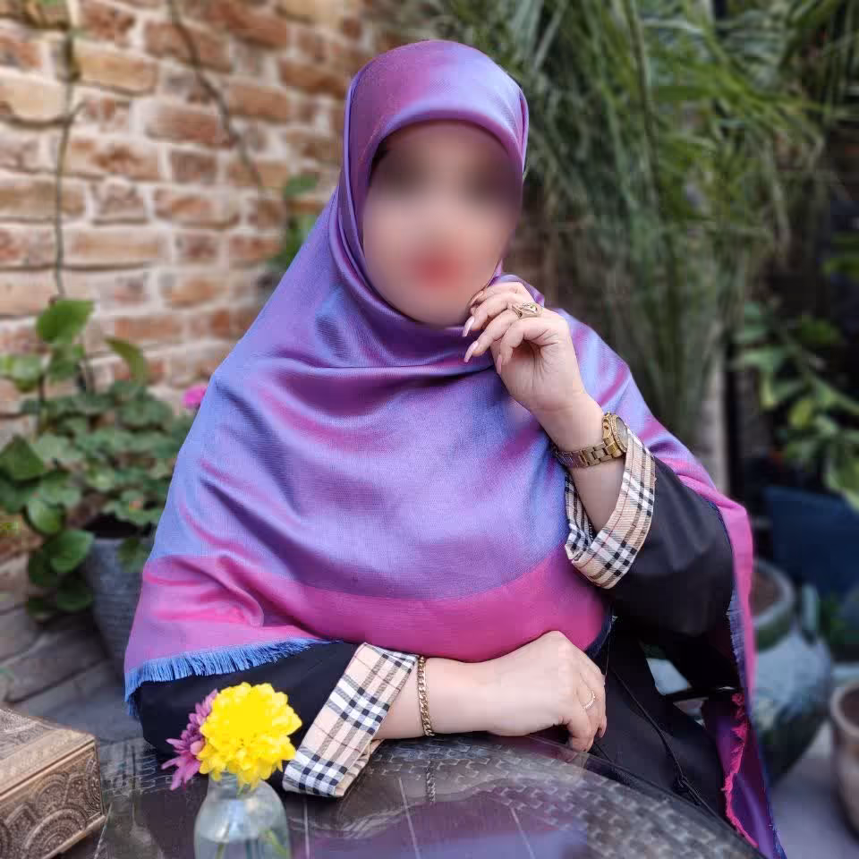 روسری بامبو دورریش رنگ سرخابی-بنفش