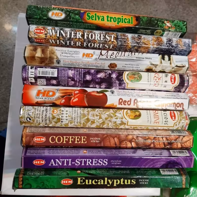 انواع عود خوشبوکننده hem و HariDarshanمدل شاخه ای (مدادی)بسته  20تایی