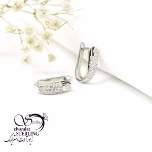 گوشواره حلقه ای نقره کد 6408