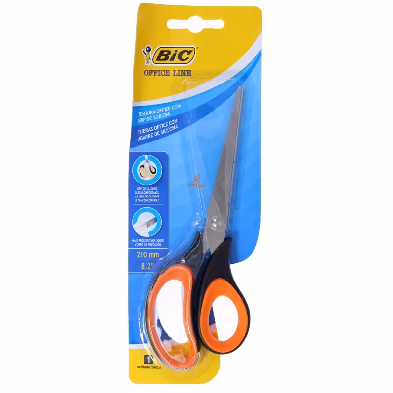 قیچی 21 سانت گریپ دار نارنجی مدل 7040 بیک BIC