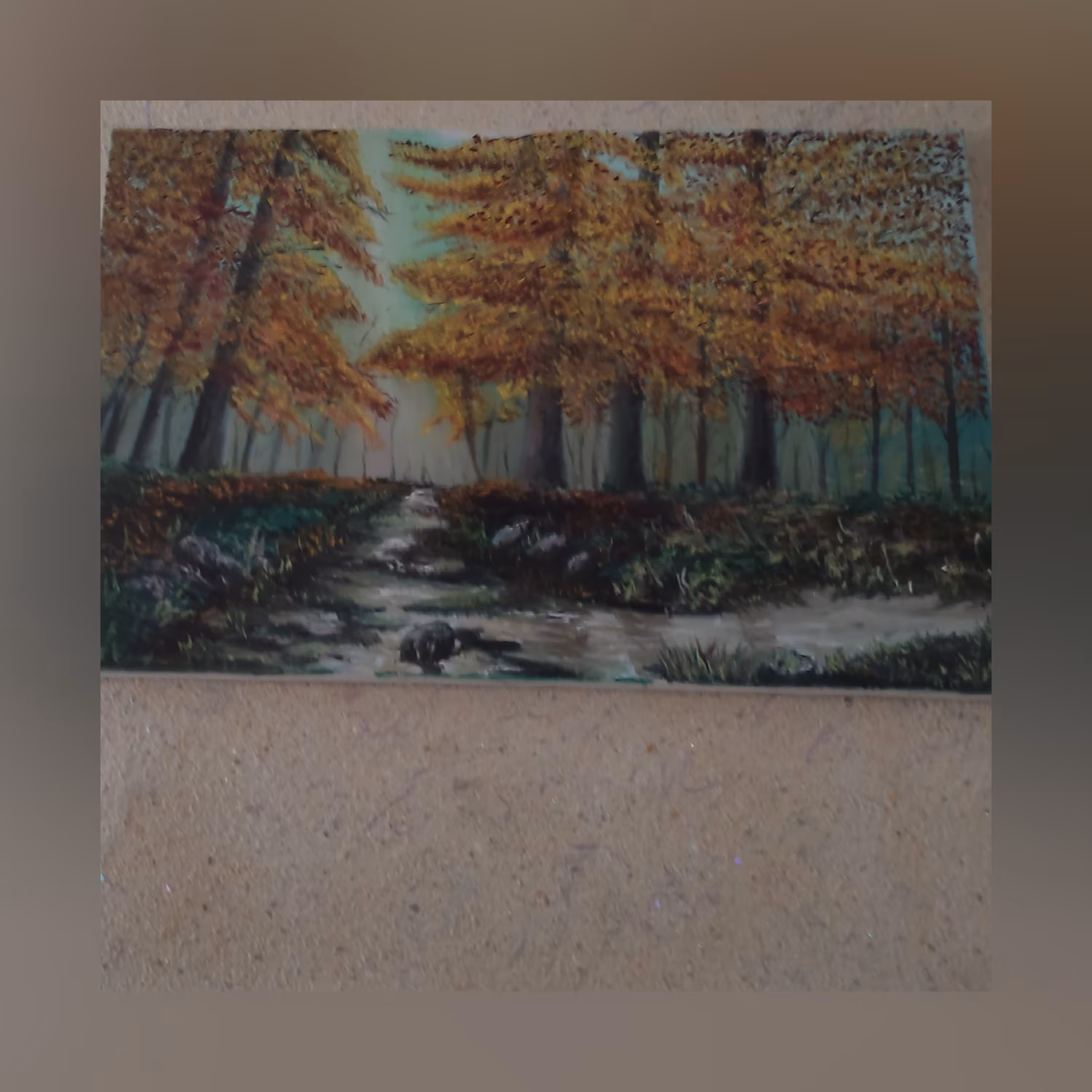 نقاشی  روی بوم طرح پاییز 